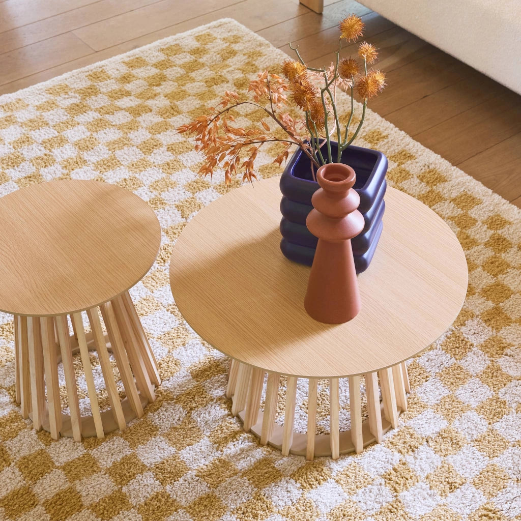 2 tavolini rotondi effetto rovere ø40cm e ø60cm i sweeek