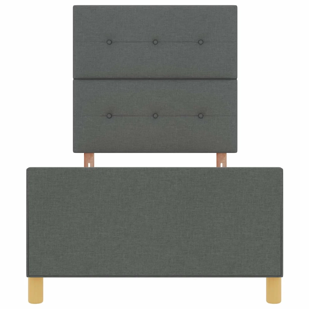 Struttura del letto Grigio scuro 100 x 200 cm Tessuto 3344705