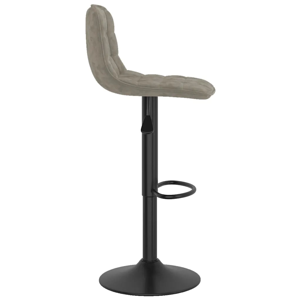 Sgabello da Bar Grigio Chiaro in Velluto 333980
