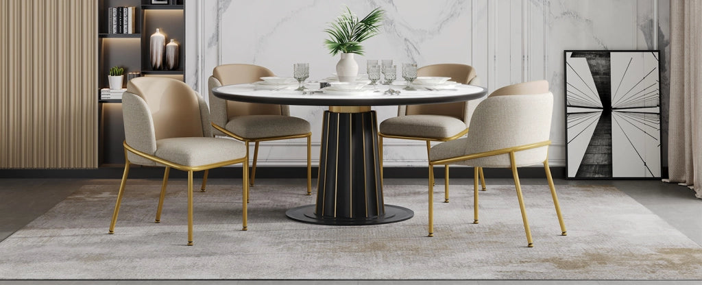 SEDIA da pranzo moderna Set da 4 pezzi Beige e Khaki con gambe inclinate
