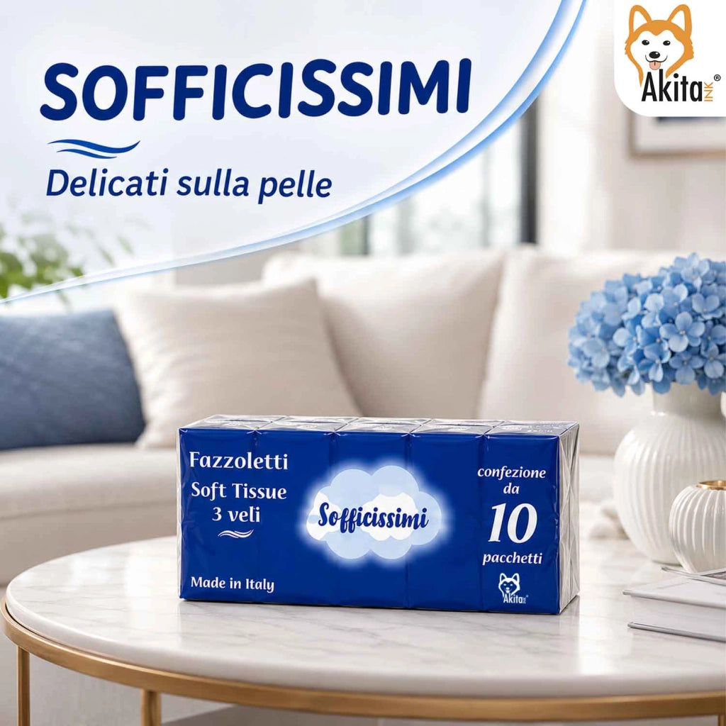 Akitaink 1000 Fazzoletti Soft Tissue 3 Veli Made in Italy