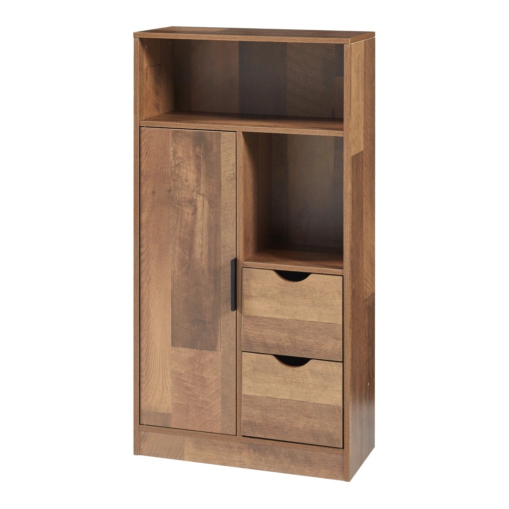 Armadio da Bagno Namsskogan 100x50x25 cm effetto Legno Intarsiato color Noce [en.casa]