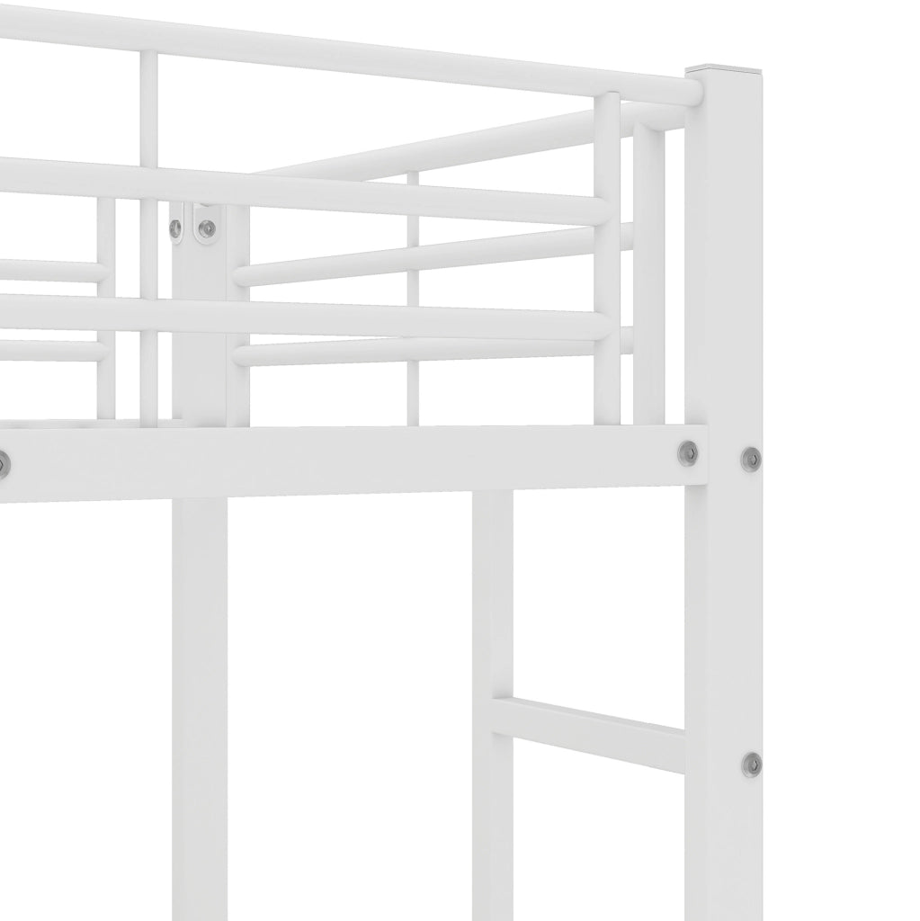 Letto a castello in ferro bianco con scrivania e scaffali, 90x200 cm per bambini e adolescenti