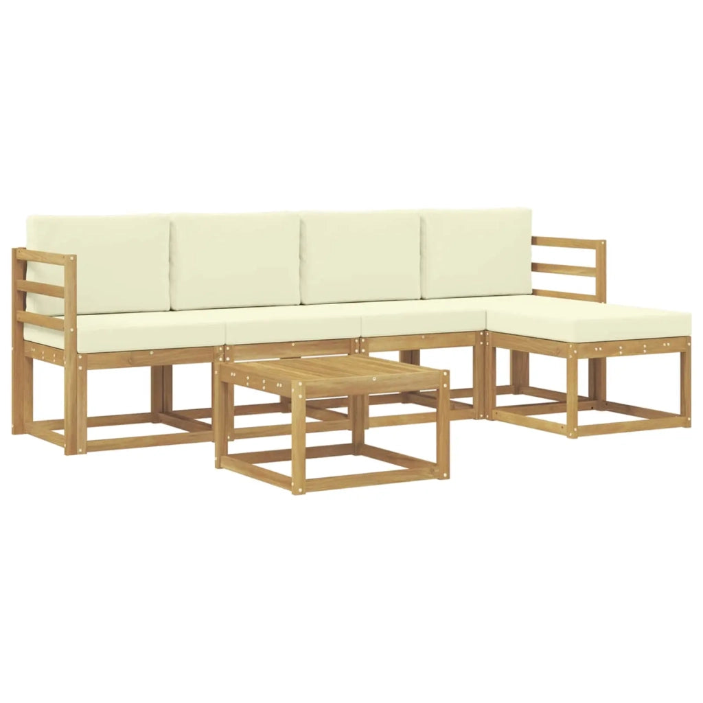 Set di divani da esterno 6 pz Bianco e Crema 3387509