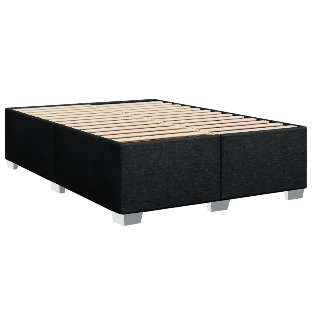 Letto matrimoniale | Letto per adulti | Giroletto senza Materasso Nero 140x190 cm in Tessuto