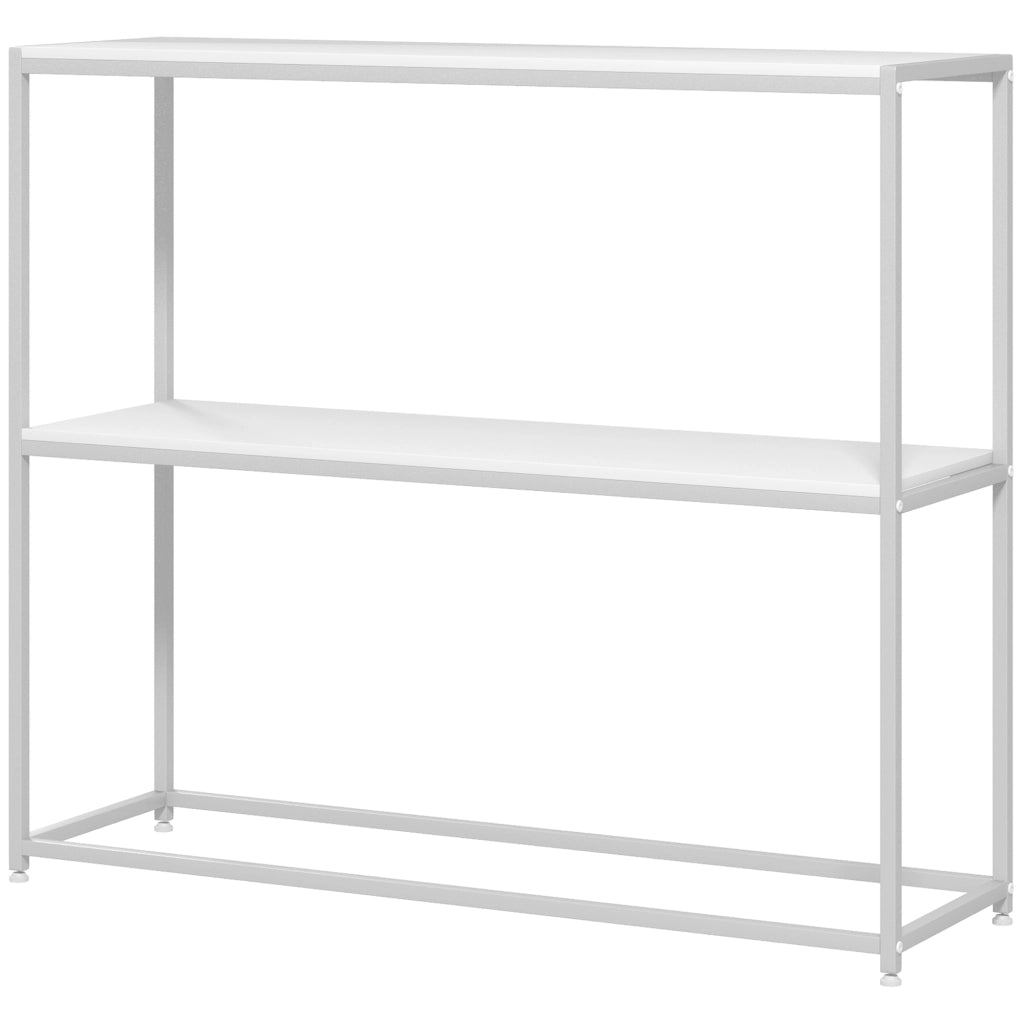 Consolle ingresso moderna ¨C Xylo ¨C acciaio bianco 2 ripiani 100x30x87