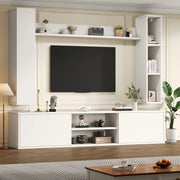 Parete attrezzata bianca con mobile TV 180 cm