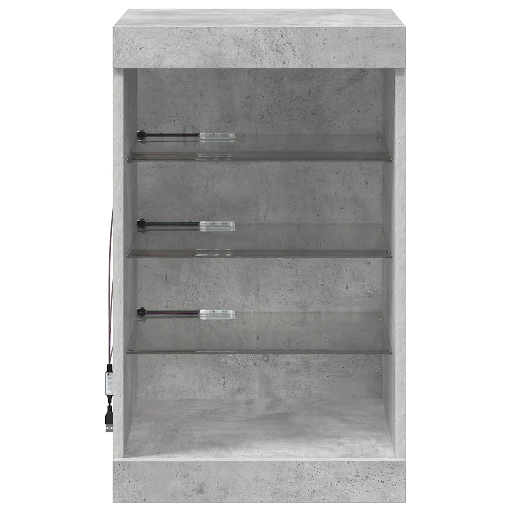 Credenza con Luci LED Grigio Cemento 41x37x67 cm 836724