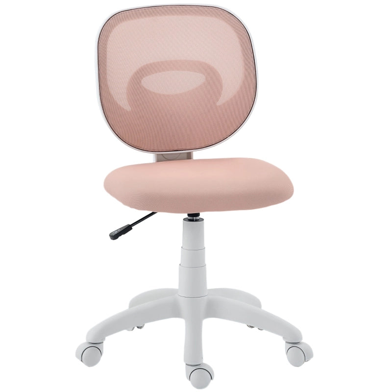 Sedia da ufficio ergonomica regolabile in altezza in plastica rosa
