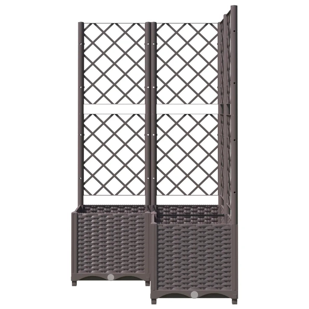 Fioriera da Giardino con Graticcio Marrone 80x80x136 cm in PP 318265