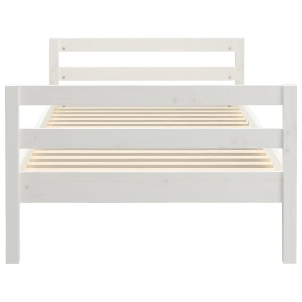 Letto singolo | Letto per adulti | Letto senza Materasso Bianco 90x190 cm in Legno Massello Pino