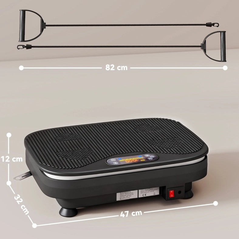 Piastra vibrante ULEVR con Bluetooth, telecomando e 99 livelli di velocit¨¤, ABS e acciaio nero