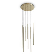 Lampada Da Terra Look 8 Luci LED 16W Luce Naturale Ottone Altezza Regolabile Ideal Lux