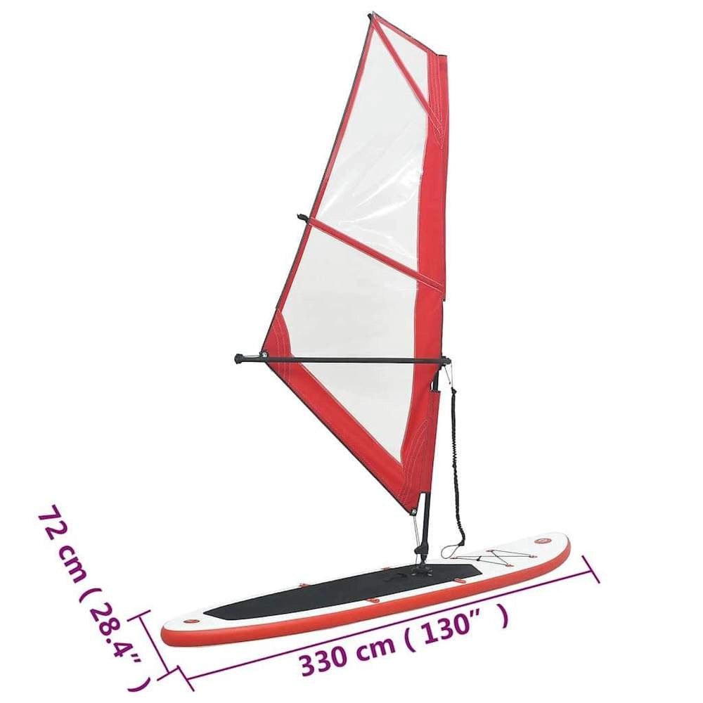 Inflatable SUP Board With Sail Set, Red And White