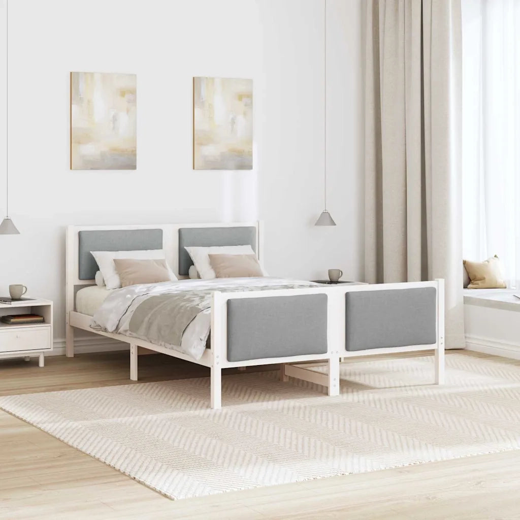 Letto matrimoniale | Letto per adulti | Struttura del letto Grigio chiaro 140 x 190 cm Tessuto