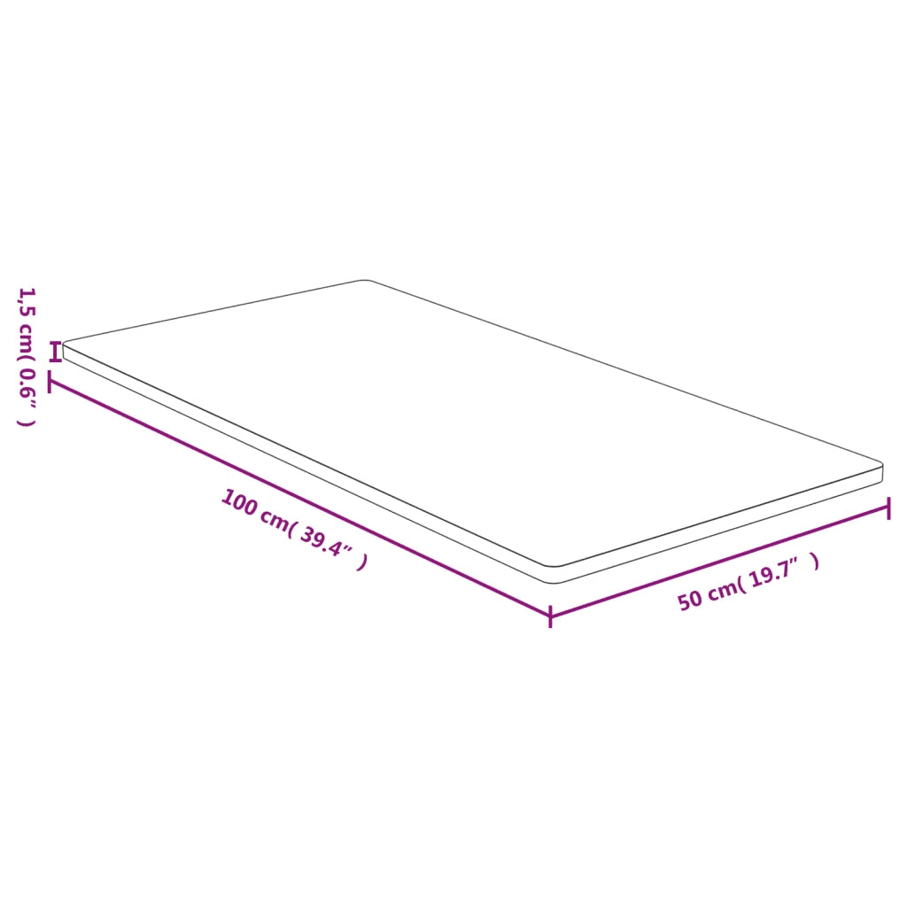 Dessus de table 50x100x1,5 cm bambou