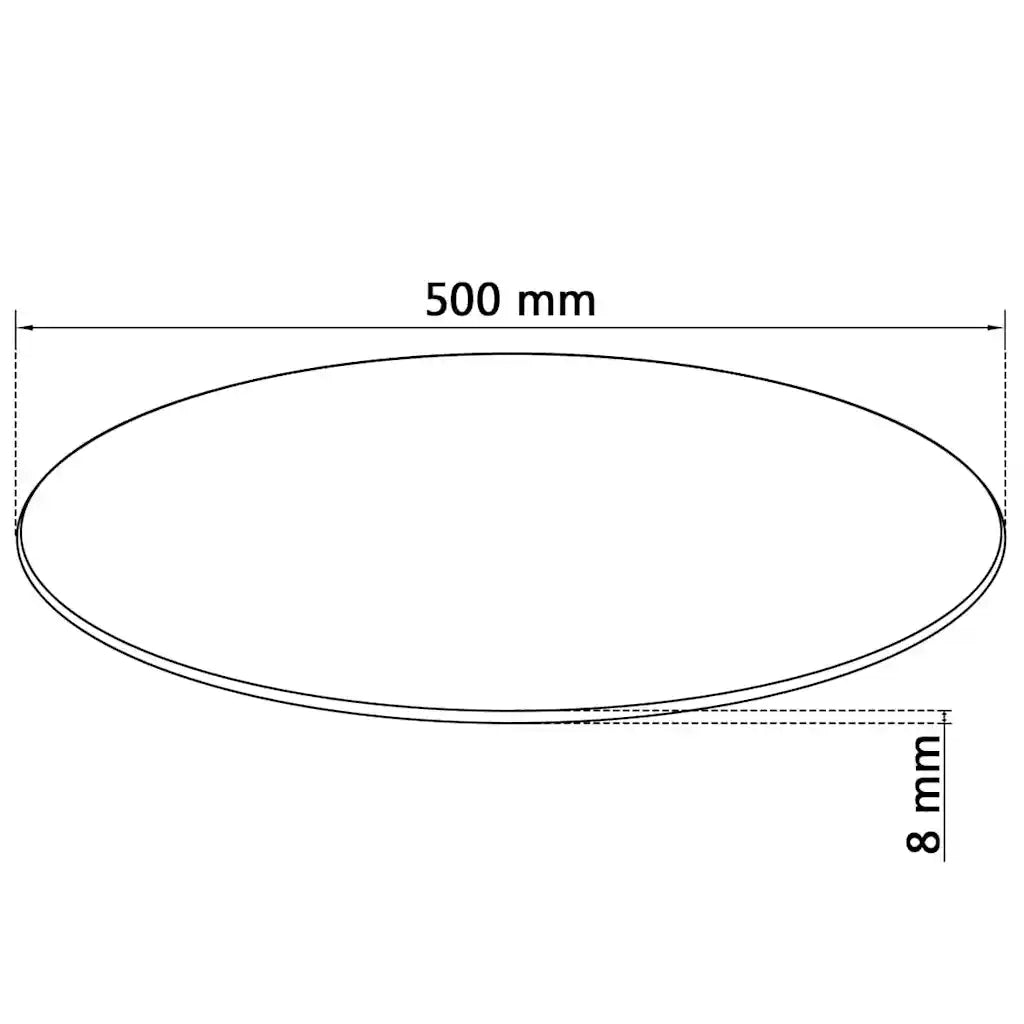 Dessus de table ronde en verre trempé 500 mm