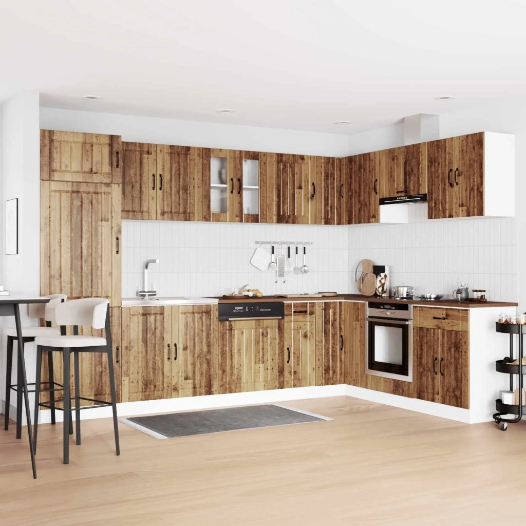 Mobiletto per Lavabo | Armadio Lavabo con porta Lucca 2 pz Legno vecchio