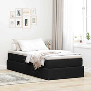 Letto con contenitore e materasso Nero 100 x 200 cm Poliestere 3370208