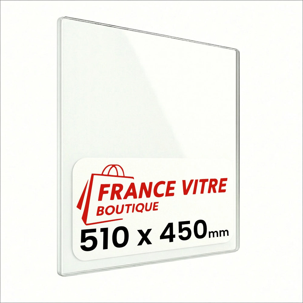 510 x 450 x 4 mm - Vetro per stufa a legna - vetro camino di ricambio - vetro per caminetto resistente al fuoco - France Vitre