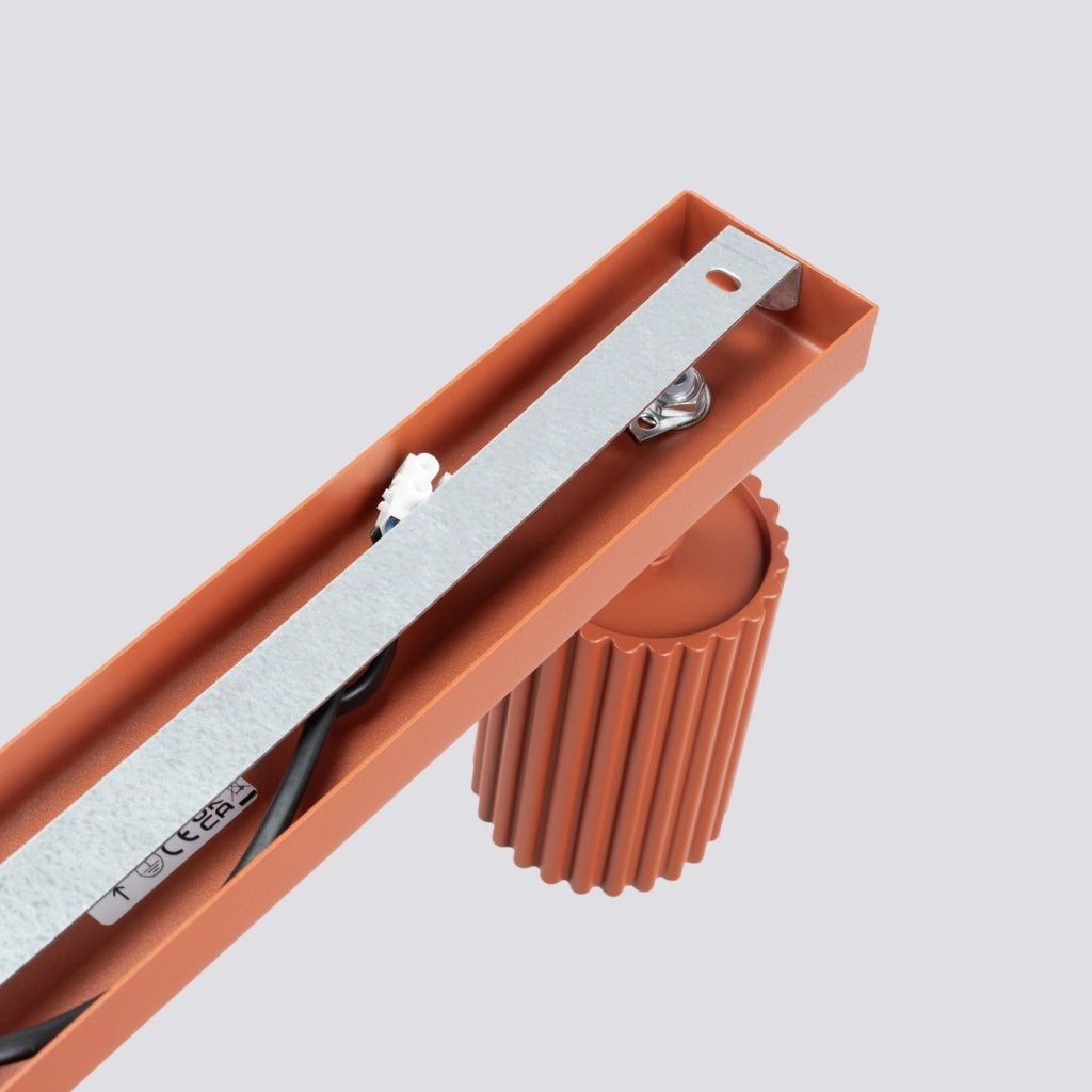 Lampada da soffitto KARBON 4L rosso ocra