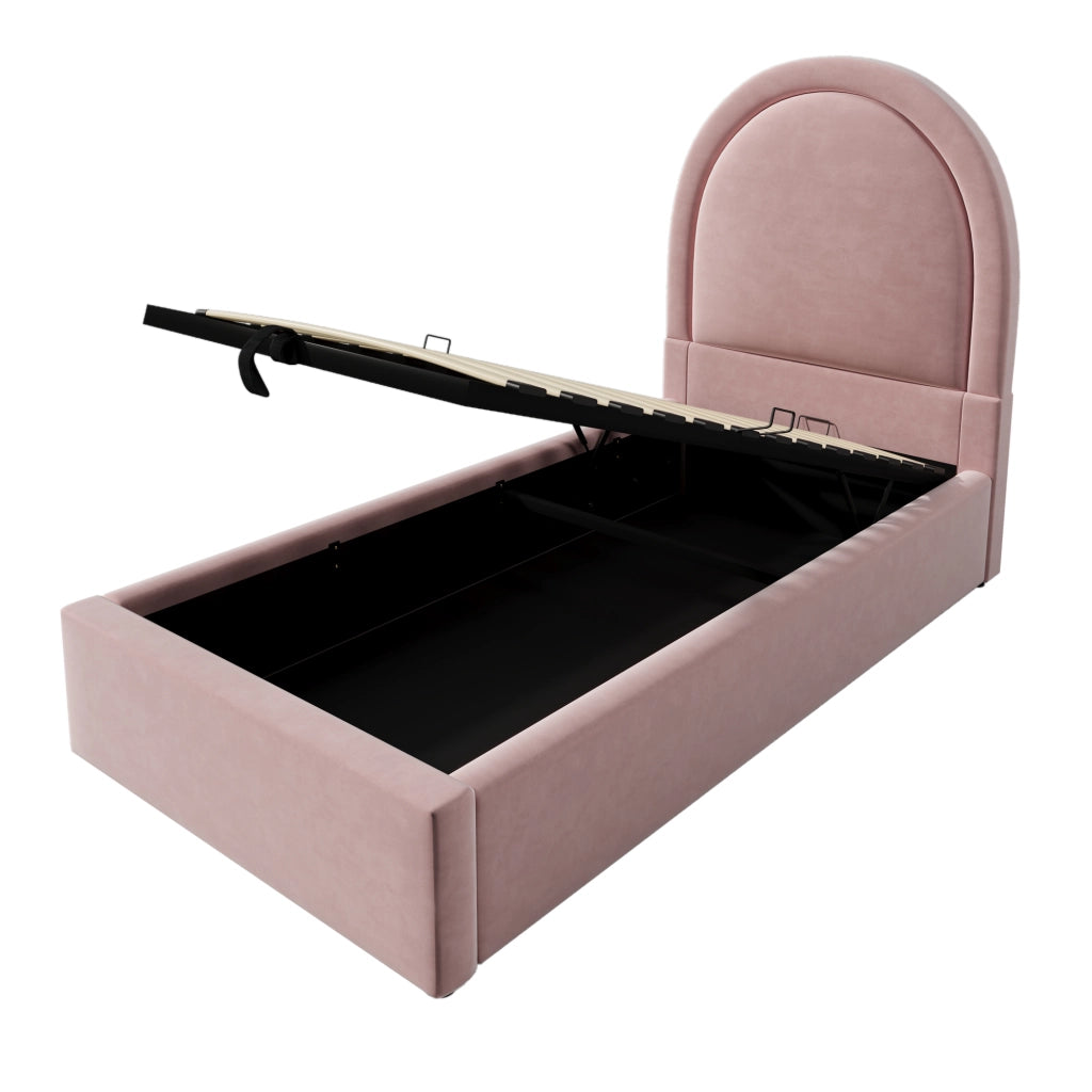 Letto singolo contenitore rosa 90 x 190 cm