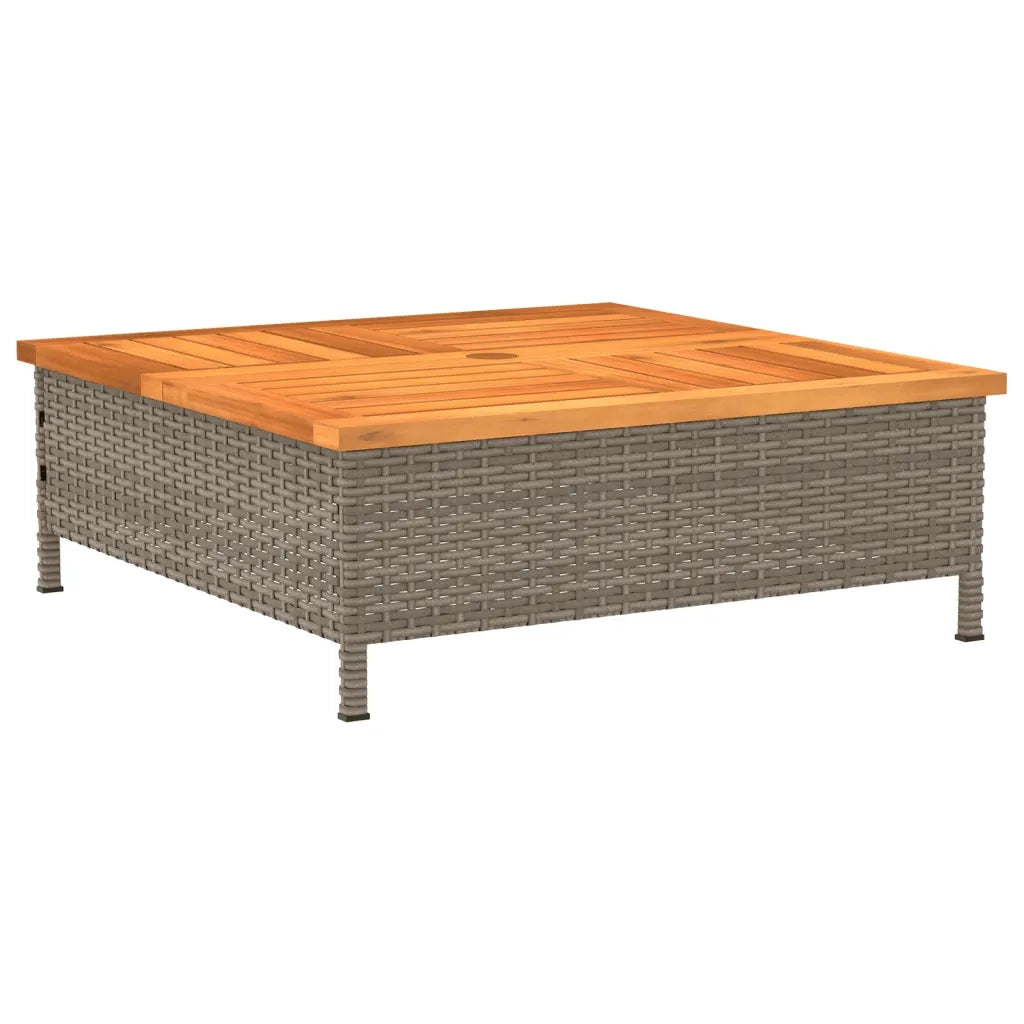 Copertura Base Ombrellone-Supporto per ombrellone Grigia 70x70x25cm Polyrattan e Acacia