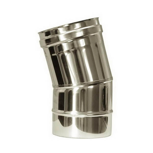 Curva 15 canna fumaria DN 80 tubo acciaio inox 316