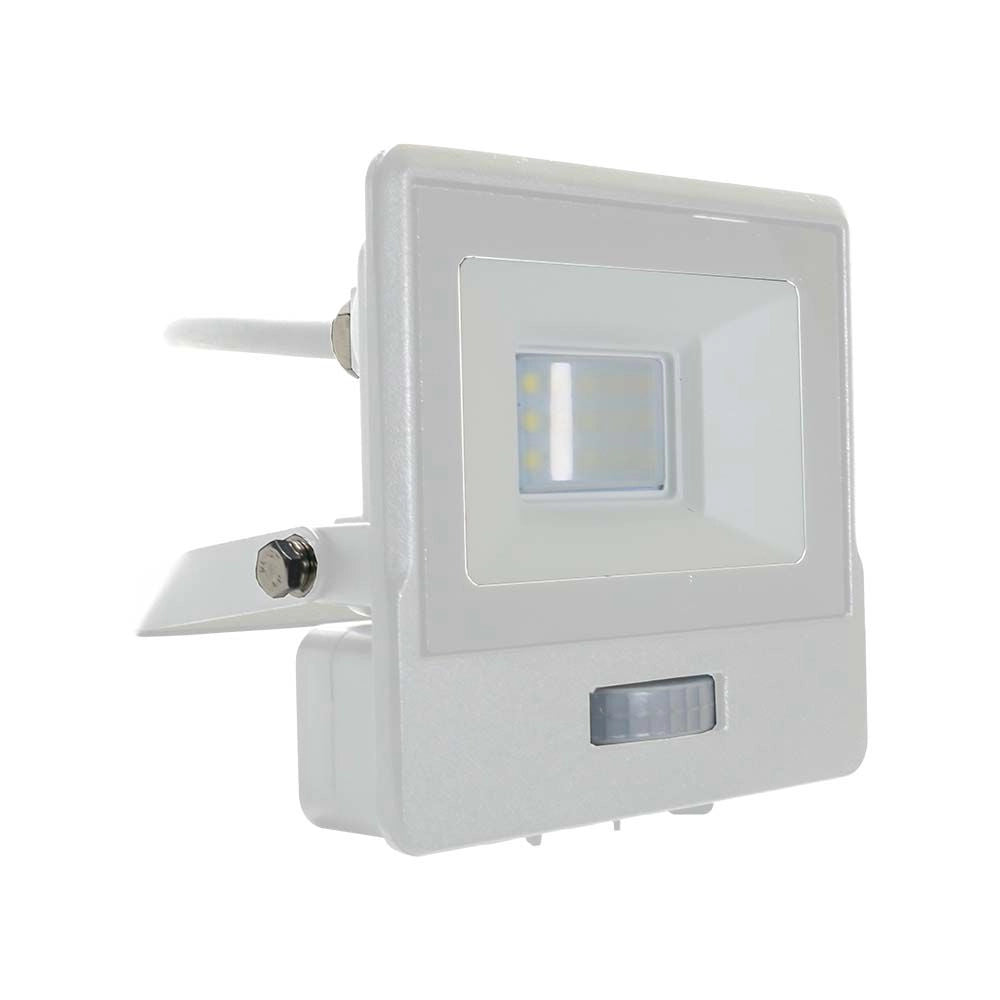 Proiettore LED Sensore PIR 10W SAMSUNG Bianco 6400K Cavo 1m 735lm – V-TAC – VT-118S-1-W