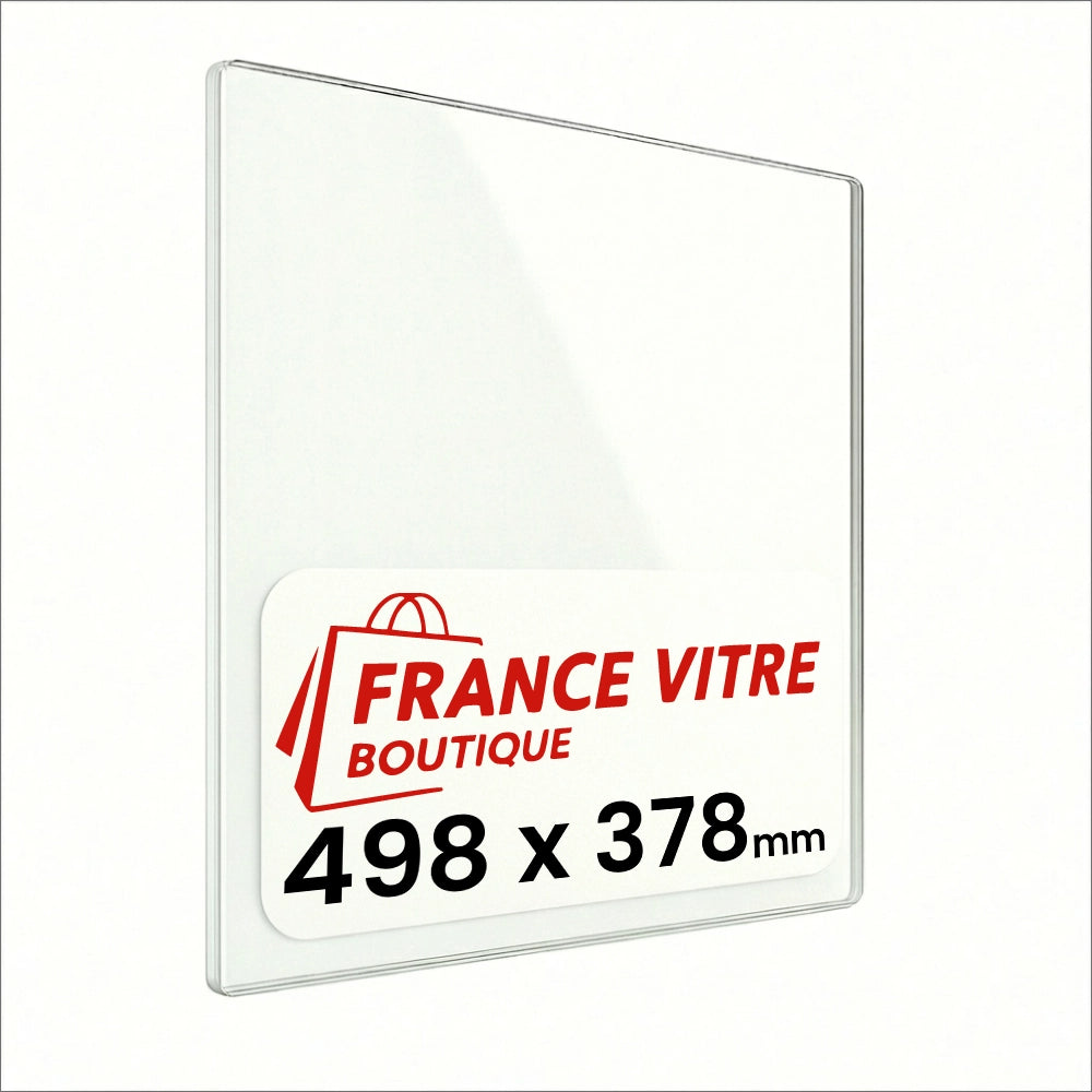 498 x 378 x 4 mm - Vetro per stufa a legna - vetro camino di ricambio - vetro per caminetto resistente al fuoco - France Vitre