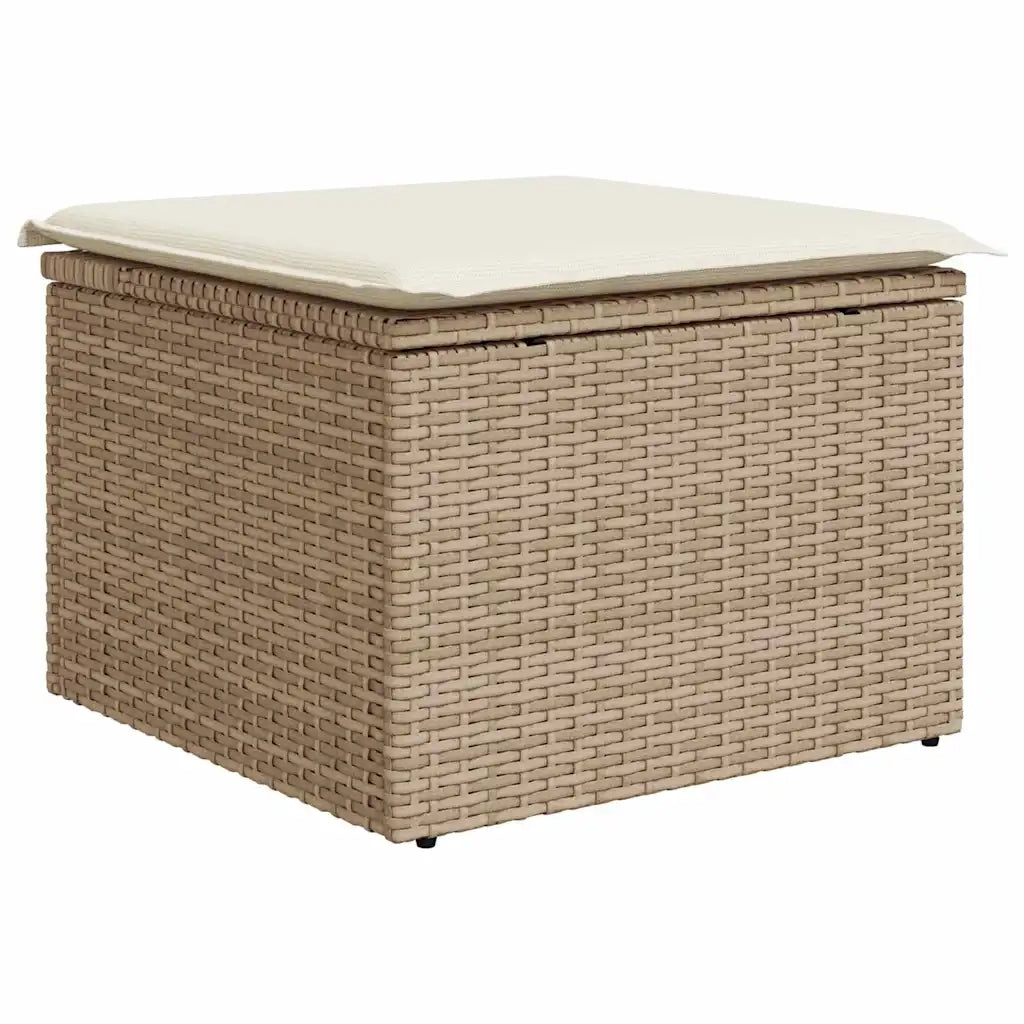 Set di divani con cuscino 5 pcs Beige e Bianco polyrattan