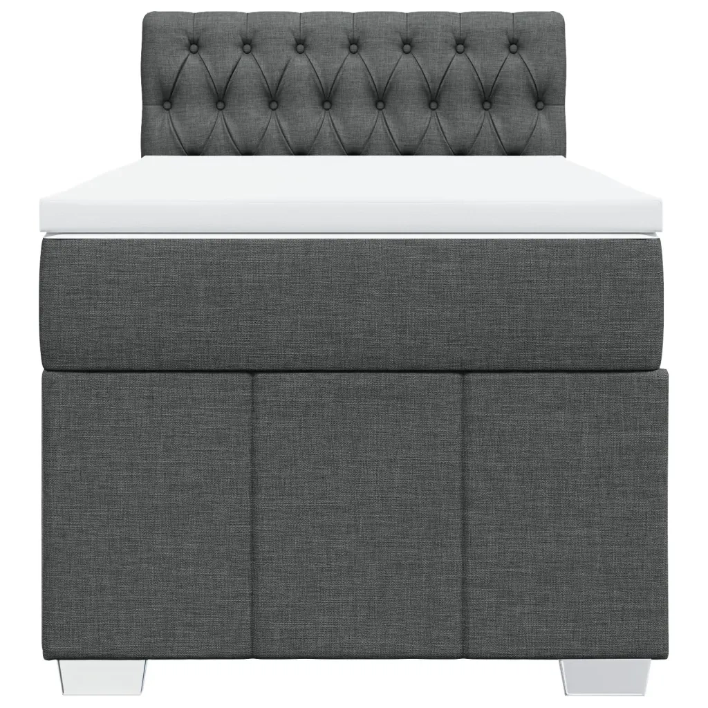 Giroletto a Molle con Materasso Grigio Scuro 80x200 cm Tessuto
