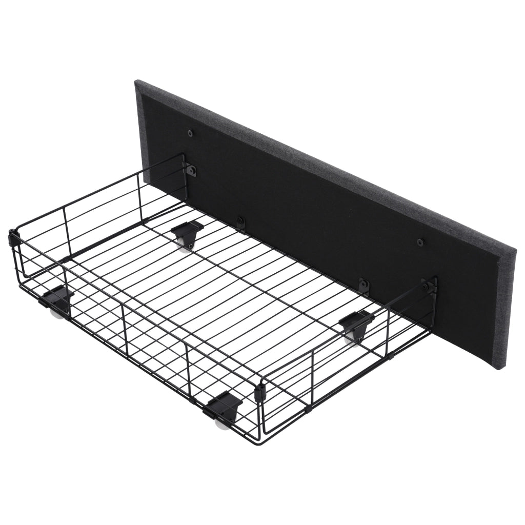 Letto singolo 90x200 grigio con due cassetti