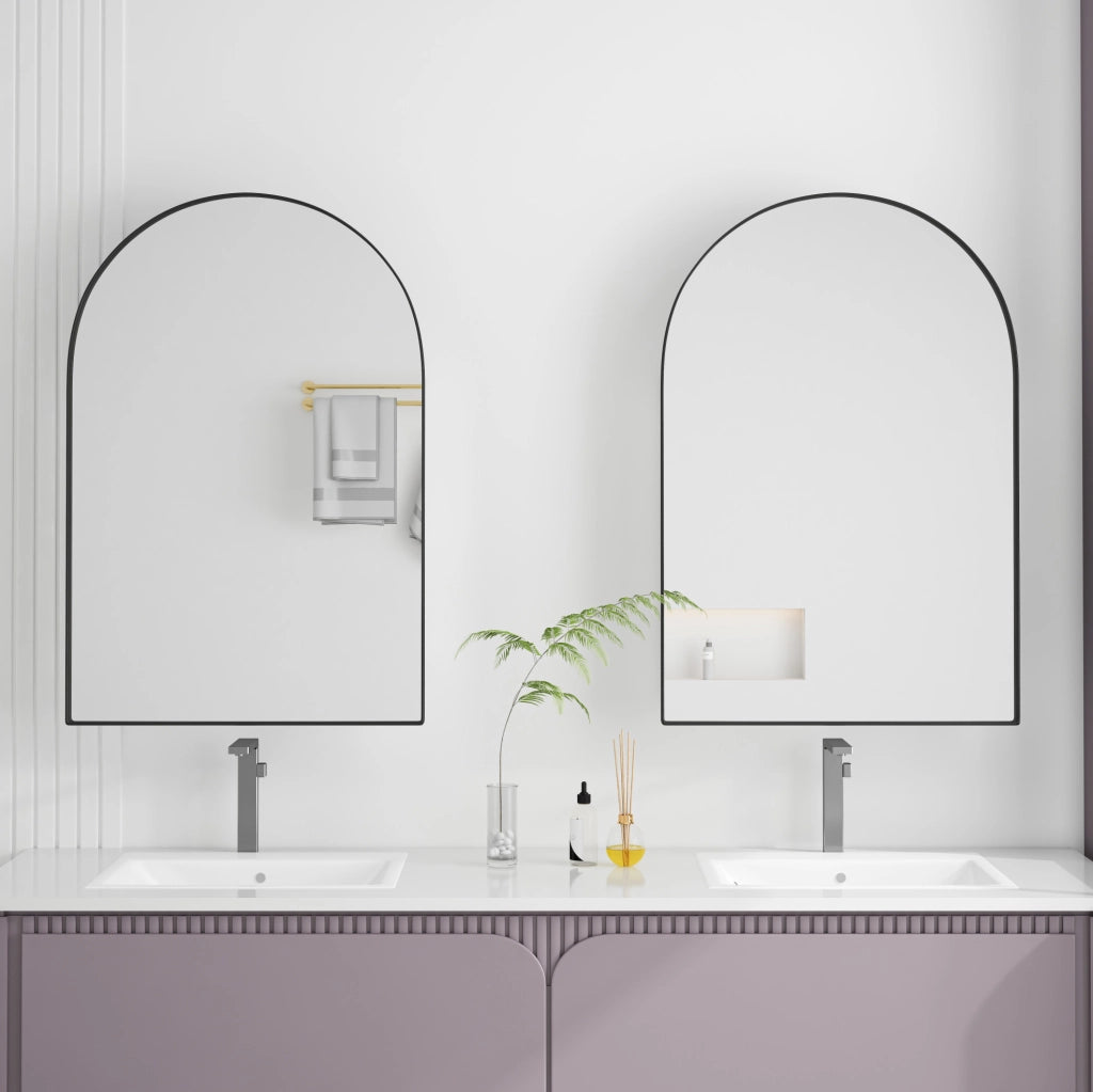 MOBILE SPECCHIERA AD ARCO 101x72x18,5 cm METALLO NERO