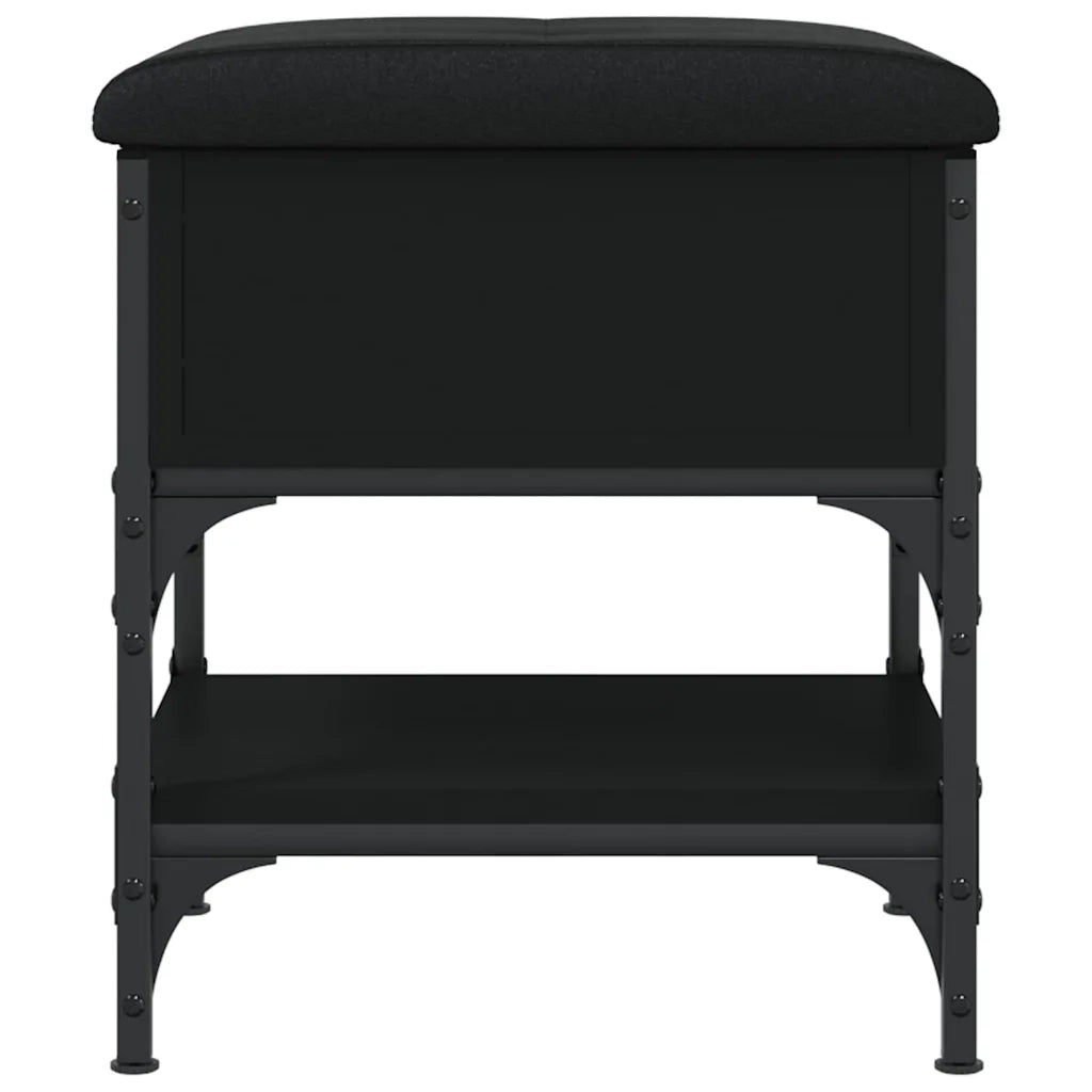 Panca Porta Scarpe-Sgabello-Panca Scarpiera Nera 42x42x45 cm in Legno Multistrato