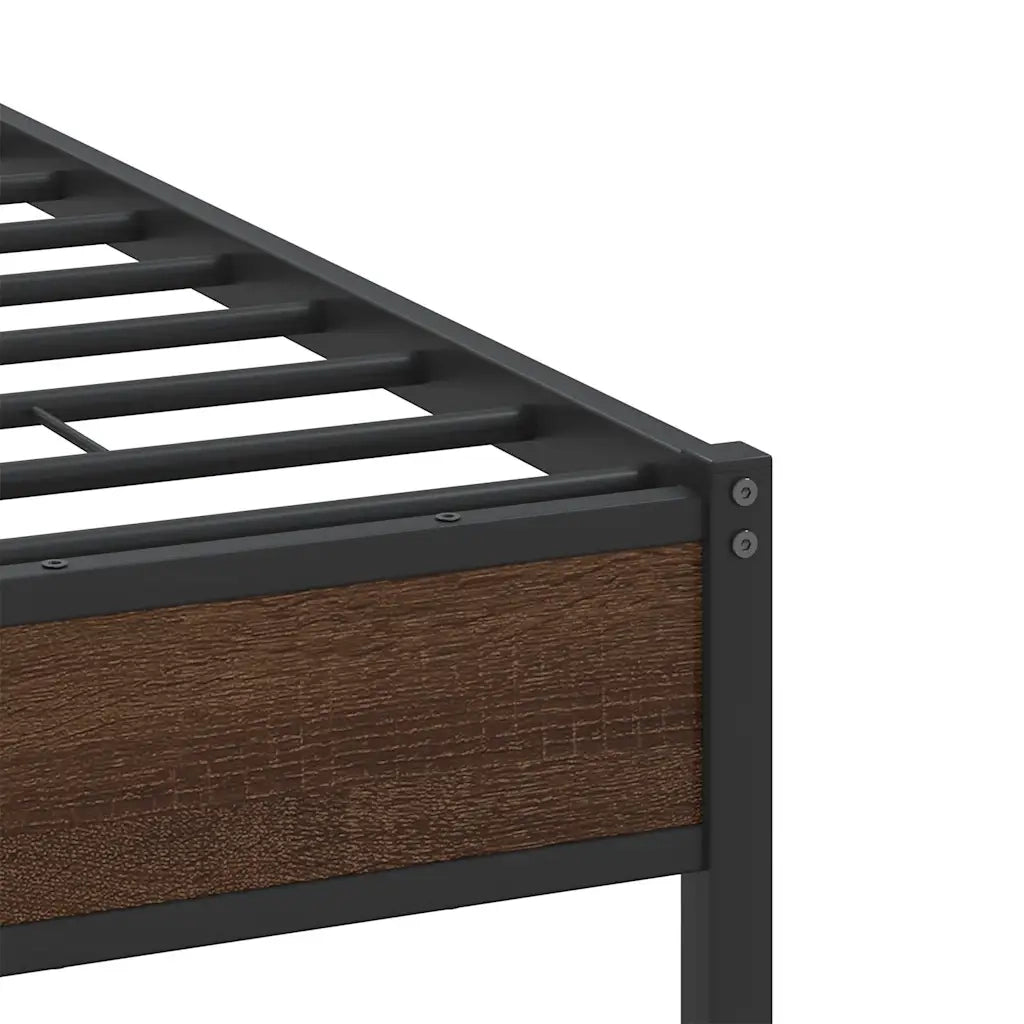 Letto matrimoniale | Letto per adulti | Giroletto senza Materasso Rovere Marrone 137x190 cm Truciolato