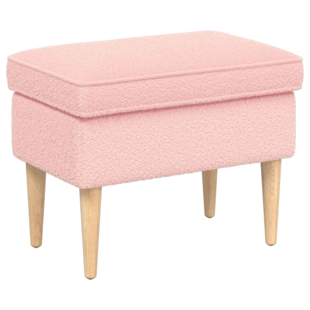 Poltrona con Ottomano 2 pz Rosa Bouclé 3418856