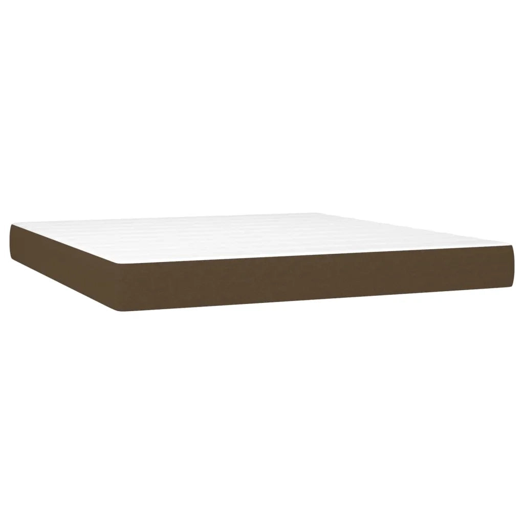 Letto a Molle Materasso e LED Marrone Scuro 160x200 cm Tessuto 3138408