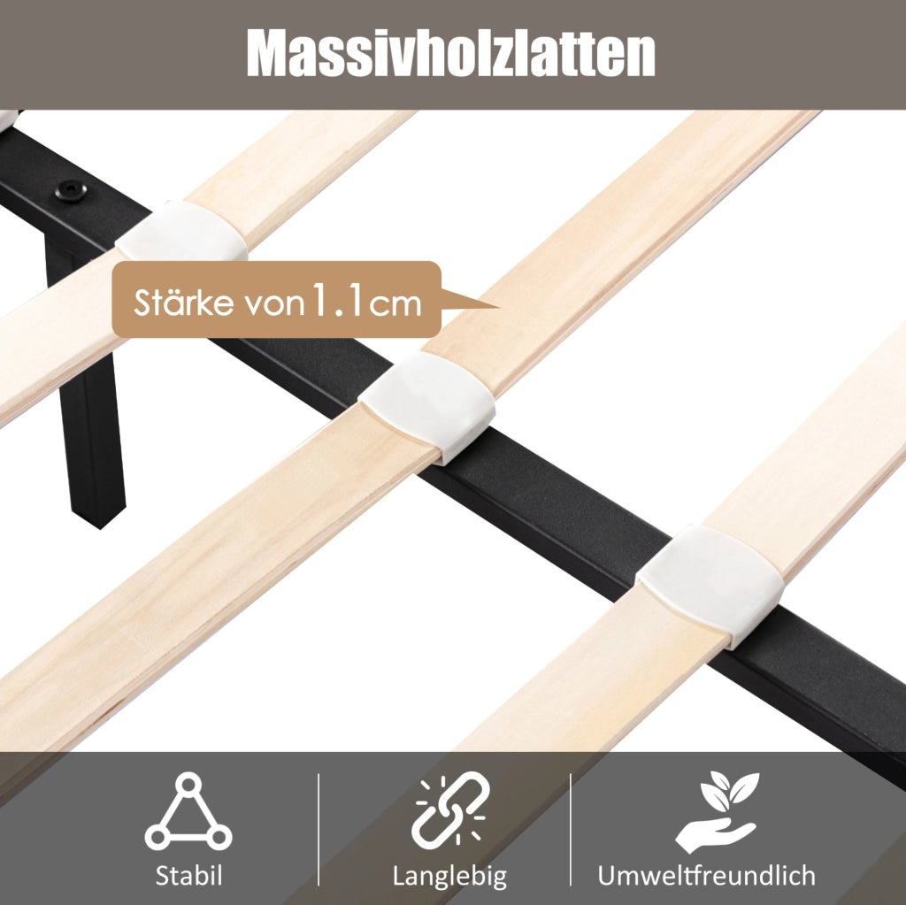 Letto imbottito con luce LED e contenitore 140 x 200 cm bianco