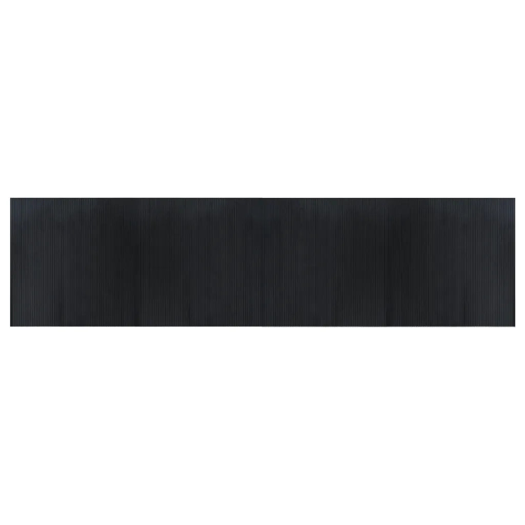 Tappeto Rettangolare Nero 100x400 cm in Bambù 376816