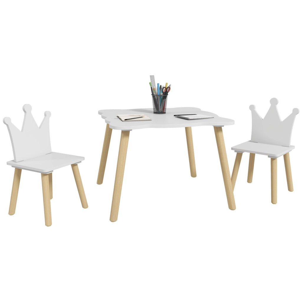 Set Tavolo e 2 Sedie per Bambini ¨C Minimal ¨C Bianco