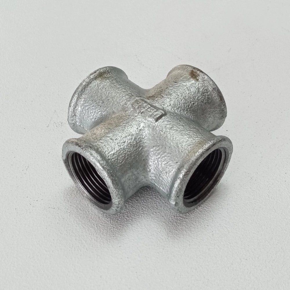 Raccordo ffff 1/2'' croce raccordo a 4 vie di ghisa zincata malleabile