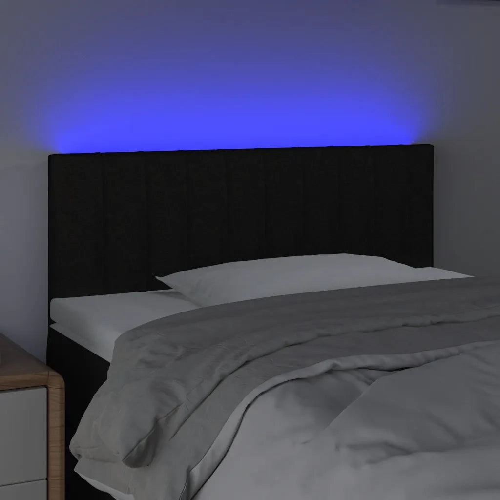 Testiera | Testata a LED Nera 80x5x78/88 cm in Tessuto