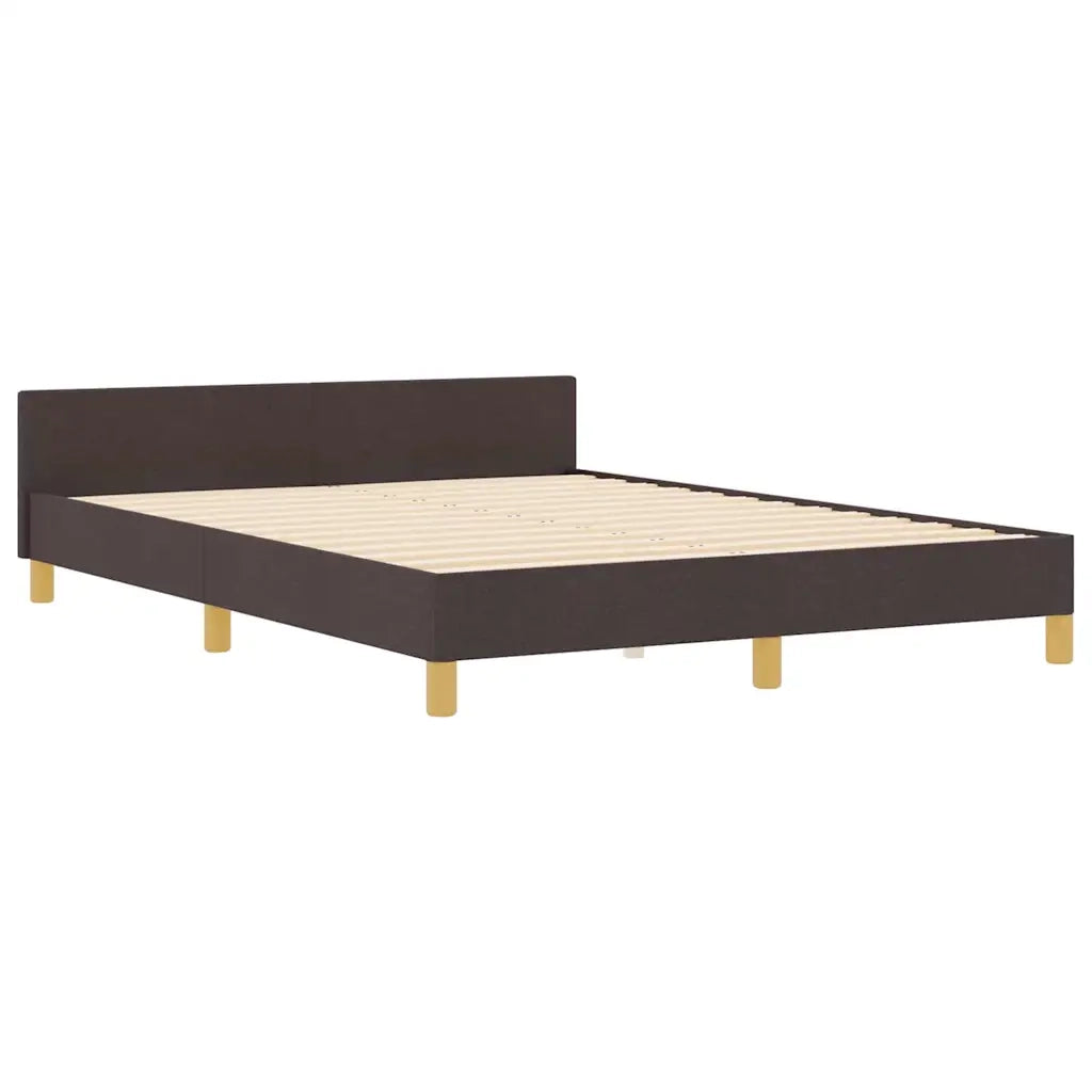 Letto matrimoniale | Letto per adulti | Struttura del letto Marrone scuro 140 x 200 cm Tessuto