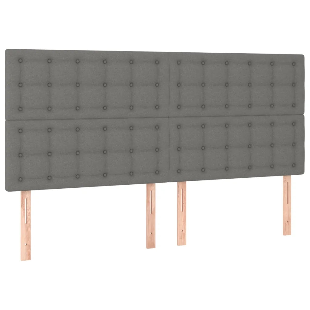 Testiera | Testata Grigio Scuro 200x5x118/128 cm Tessuto