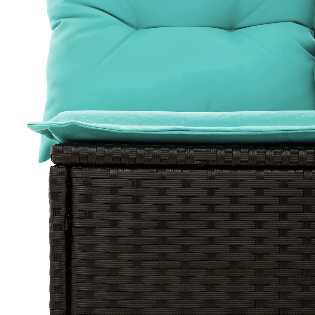 Set Divani da Giardino 6 pz con Cuscini Nero in Polyrattan 3255966
