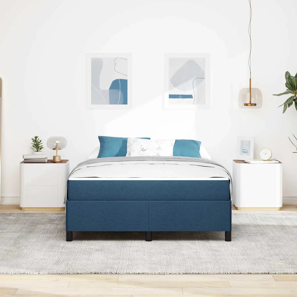 Letto a molle con materasso Blu 140 x 190 cm Tessuto