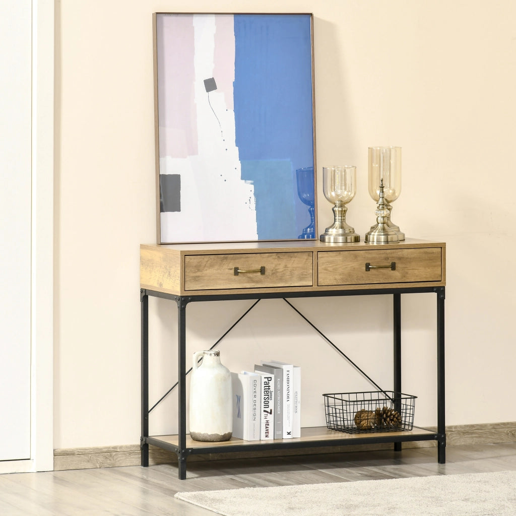 Consolle con cassetti ¨C zephmum ¨C 100x35x76 cm effetto legno