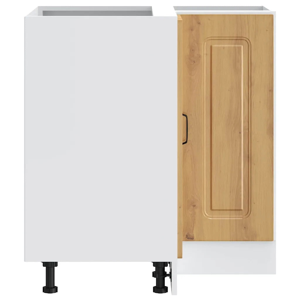 Armoire d'angle de cuisine Kalmar chêne artisanal