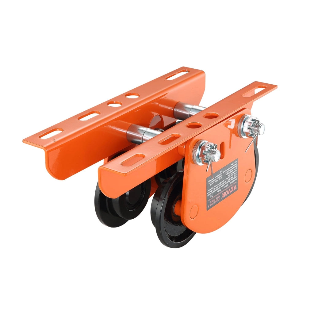 Carrello a Spinta per Paranco Elettrico 1T-H Capacita 1 T in Acciaio Legato Regolabile 68-110 mm per Trave I e H Officina